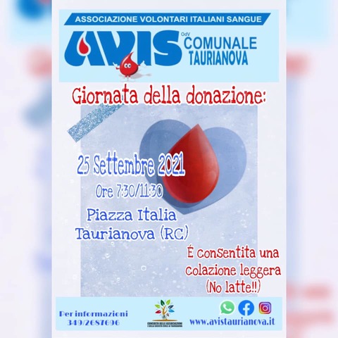 Giornata della donazione - 25 settembre